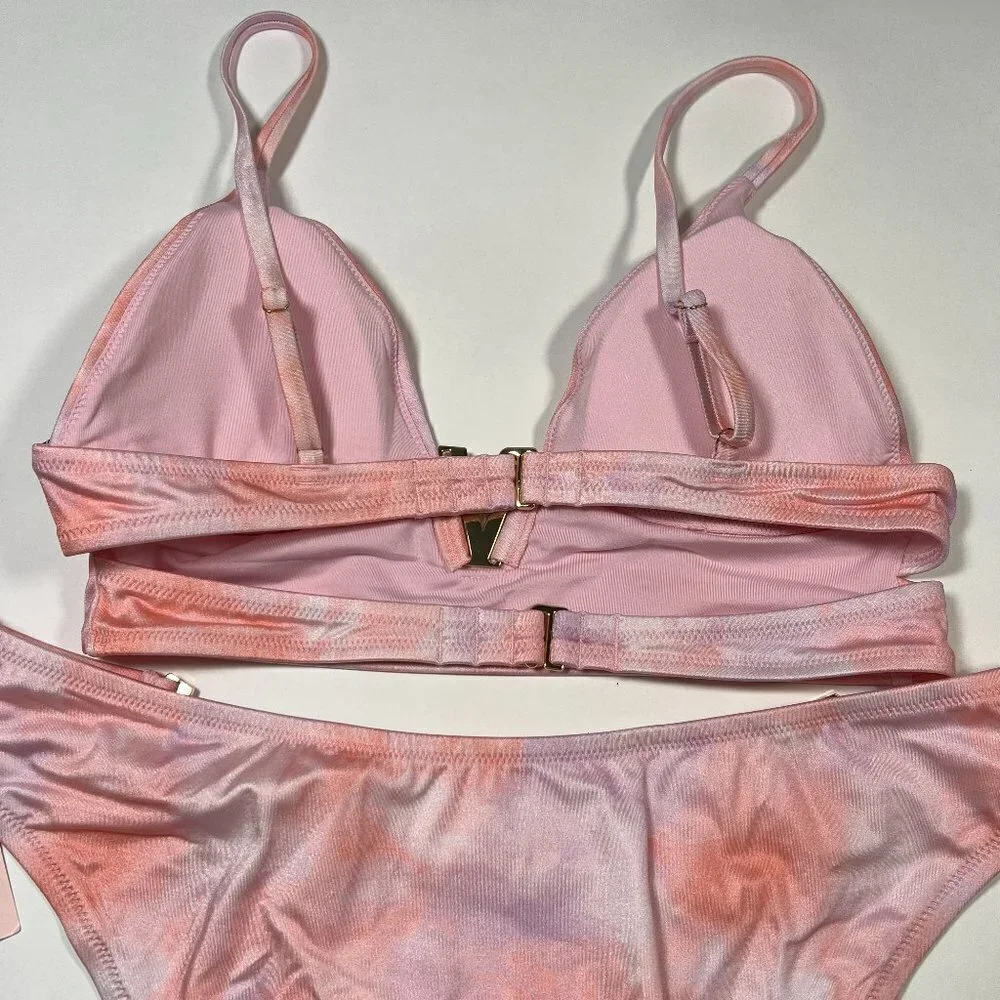 Victoria Secret Medium M Bikini Top Bottom Set Bralette Cheeky V Hardwarware